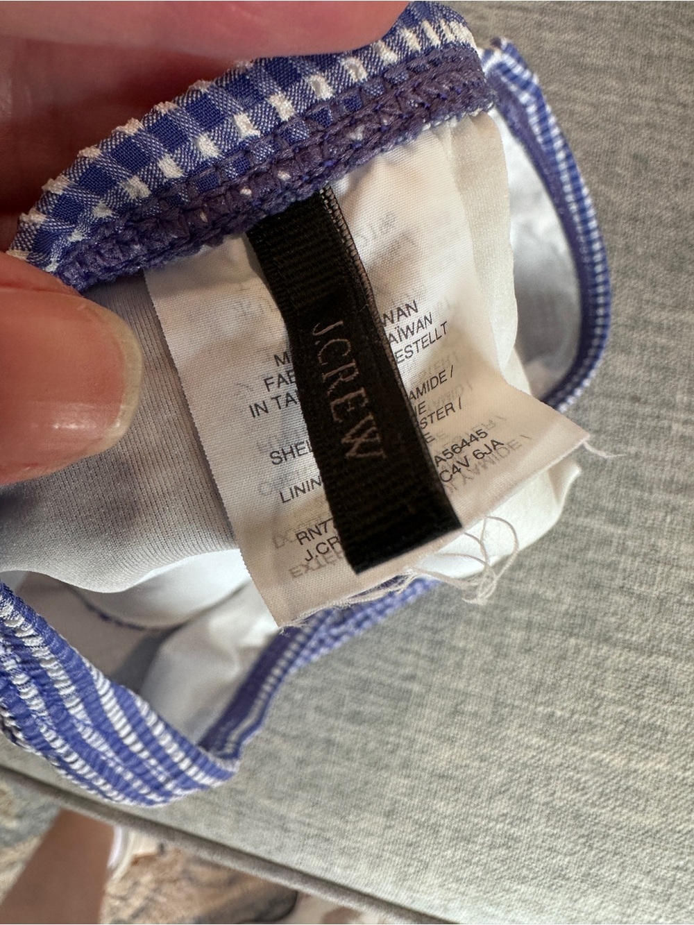 J. Crew Blue and White Gingham High Wasted Bikini Set - Picture 5 of 6
